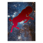 Tarjeta de felicitación de la silueta del aries