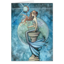 Tarjeta de felicitación de la sirena de la luna de