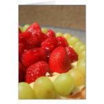 Tarjeta de felicitación de la torta de la fruta, t