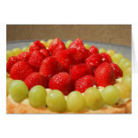 Tarjeta de felicitación de la torta de la fruta, t