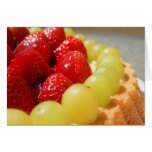 Tarjeta de felicitación de la torta de la fruta, t