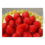 Tarjeta de felicitación de la torta de la fruta, t