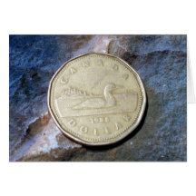 Tarjeta de felicitación de Loonie de 1988 canadien