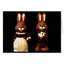 Tarjeta de felicitación de los conejitos del choco