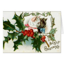 Tarjeta de felicitación de los gatos del navidad d
