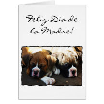 Tarjeta de felicitación de los perritos del boxead