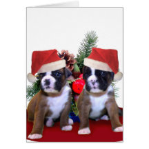 Tarjeta de felicitación de los perritos del boxead
