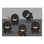Tarjeta de felicitación de Ninja o tarjeta de nota