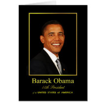 Tarjeta de felicitación de Obama - espacio en blan