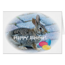 Tarjeta de felicitación de Pascua del conejito