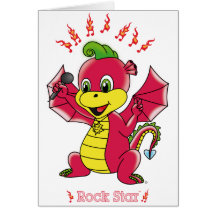 Tarjeta de felicitación de Rockstar™ del dragón