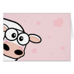 Tarjeta de felicitación de ruborización de la vaca tarjetas