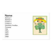 Tarjeta de felicitación de St Patrick del chica de Plantillas De Tarjeta De Negocio