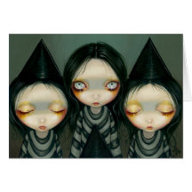 Tarjeta de felicitación de "tres hermanas de Witch