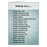 Tarjeta de felicitación de uso múltiple del Checkb