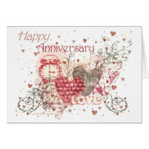 Tarjeta de felicitación del aniversario