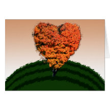 Tarjeta de felicitación del árbol de amor del otoñ