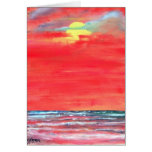 tarjeta de felicitación del arte de la playa del p