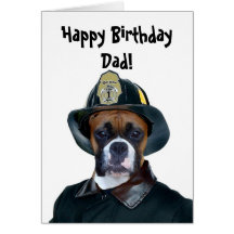 Tarjeta de felicitación del boxeador del bombero d