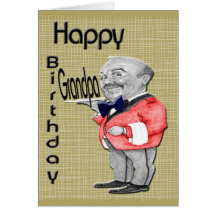 tarjeta de felicitación del camarero del abuelo de