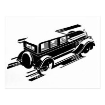 Tarjeta de felicitación del coche del vintage tarjetas postales