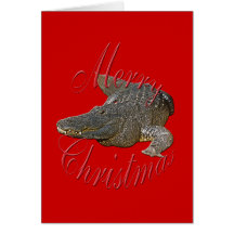 Tarjeta de felicitación del cocodrilo del navidad