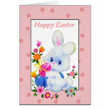 Tarjeta de felicitación del conejito de pascua