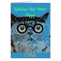 Tarjeta de felicitación del cumpleaños del hippy d