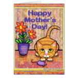 Tarjeta de felicitación del día de Cat Mother del 