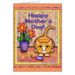 Tarjeta de felicitación del día de Cat Mother del 