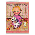 Tarjeta de felicitación del día de madre con la ni