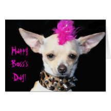 Tarjeta de felicitación del día del jefe feliz de 