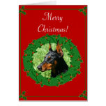 Tarjeta de felicitación del Doberman de las Felice
