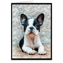 Tarjeta de felicitación del dogo francés
