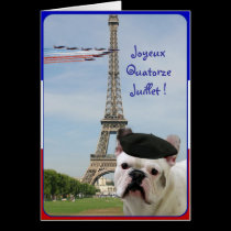 Tarjeta de felicitación del dogo francés de Quator tarjetas