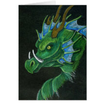 Tarjeta de felicitación del dragón verde