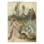 Tarjeta de felicitación del Faerie del vintage
