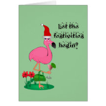 Tarjeta de felicitación del flamenco del navidad
