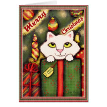 Tarjeta de felicitación del gatito del navidad