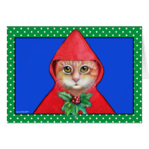 Tarjeta de felicitación del gato del navidad