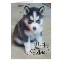 Tarjeta de felicitación del husky siberiano del fe