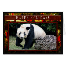Tarjeta de felicitación del navidad de la panda gi