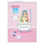 Tarjeta de felicitación del oso de Bathtime