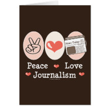 Tarjeta de felicitación del periodismo del amor de