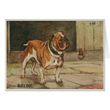 Tarjeta de felicitación del perro de Bull en estil