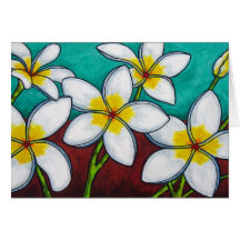 Tarjeta de felicitación del placer del Frangipani 