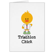 Tarjeta de felicitación del polluelo del Triathlon