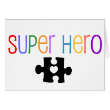 Tarjeta de felicitación del superhéroe - autismo