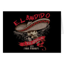Tarjeta de felicitación del Tequila del EL Bandido