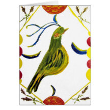 Tarjeta de felicitación, día de fiesta, arte popul